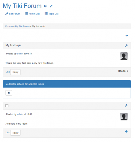 Forum page