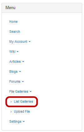 File Galleries menu.