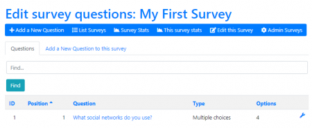 Your survey question:
