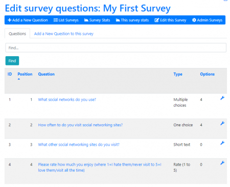 The survey now includes four questions.