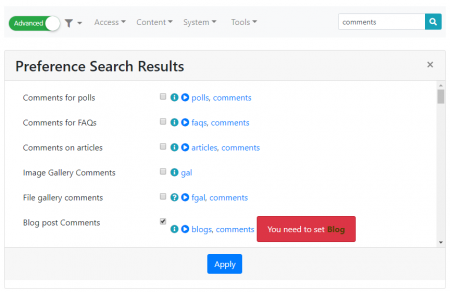 Search Configuration Results