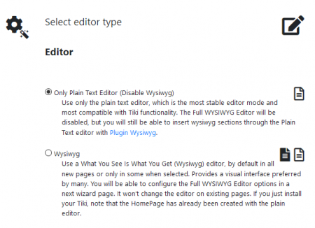 Select editor type