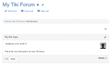 Your post is shown on the forum page.