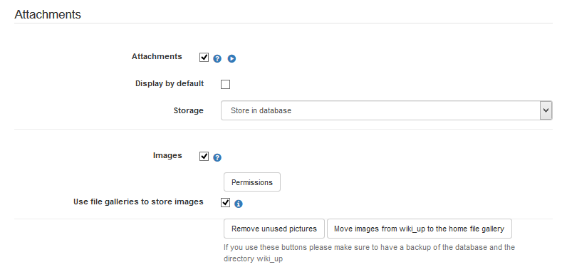 Enabling the Wiki Attachments.
