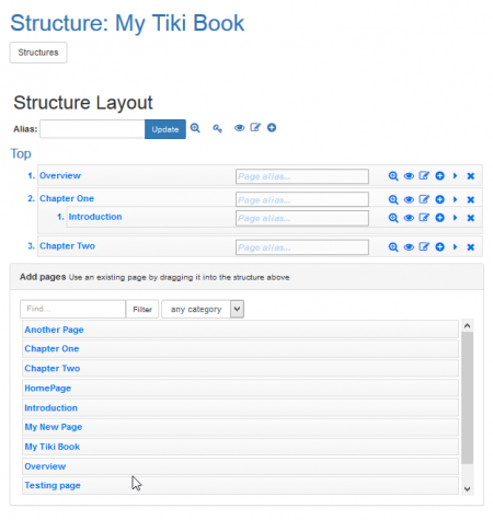 Modify Structure page