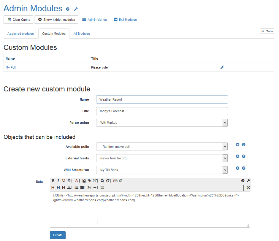 Create new user  module.