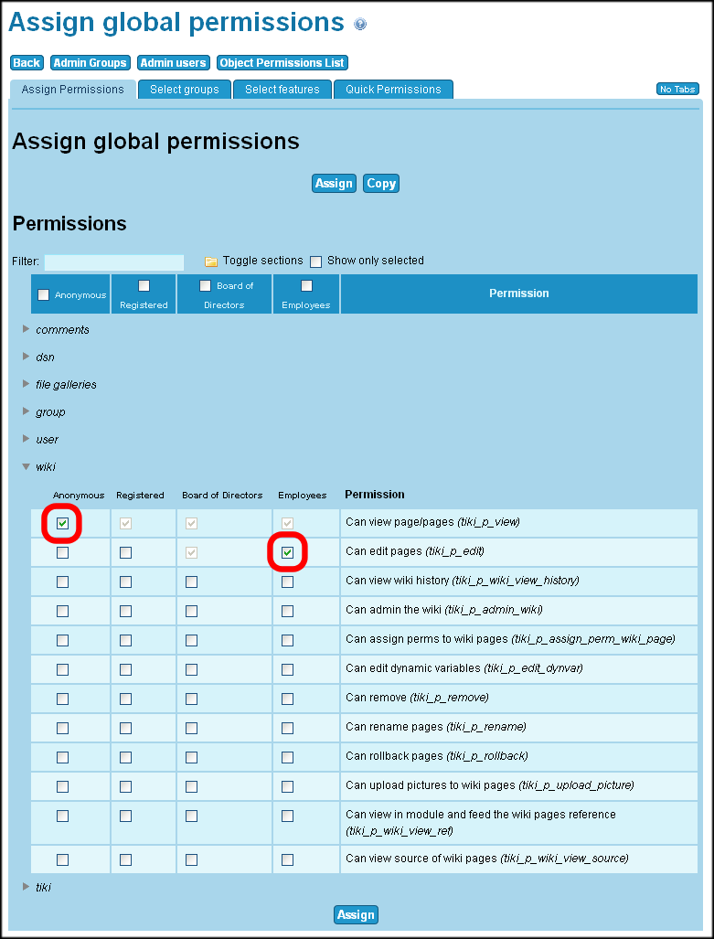 Global Permissions