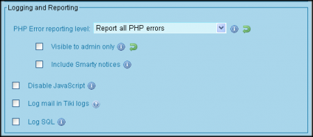 Logging and Reporting options