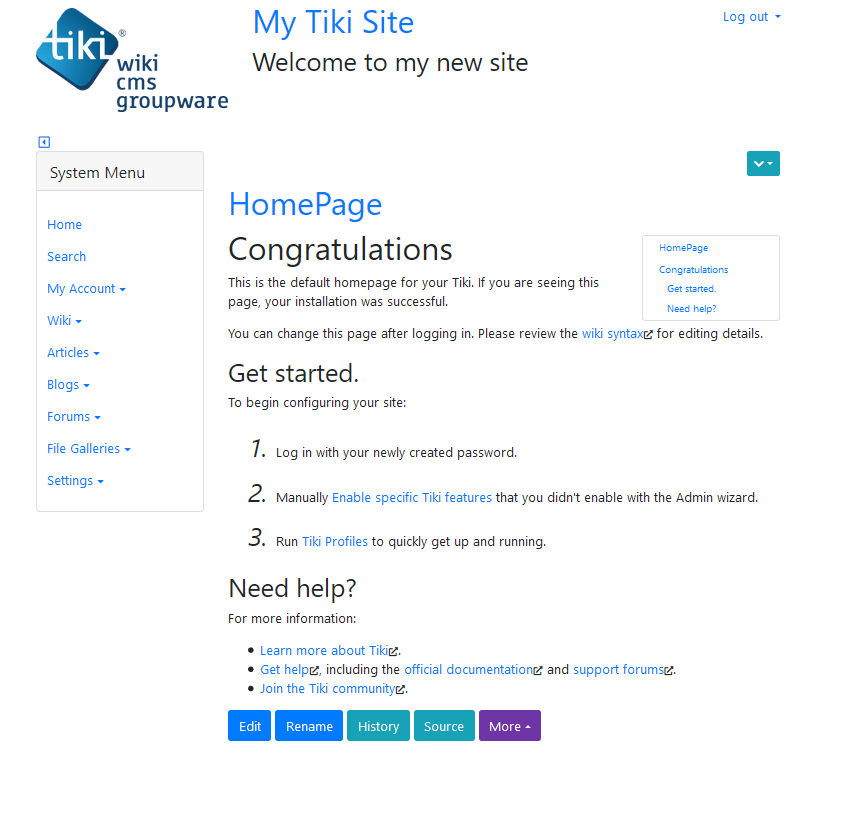 TikiSetupWizard Complete