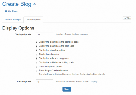 Create Blog page