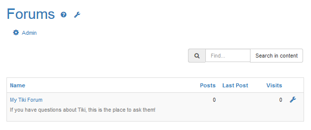 The  list forums page shows the forum you just created.